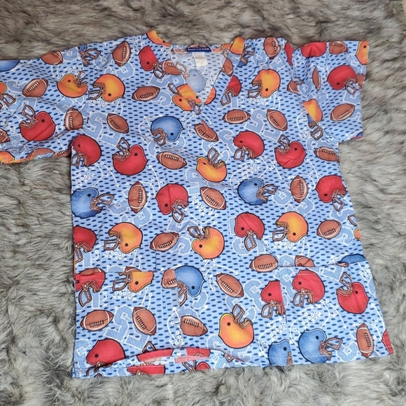 Med + Wear Football Theme Scrub - Picture 1 of 5